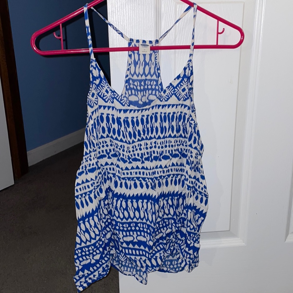 Blue and white tank top